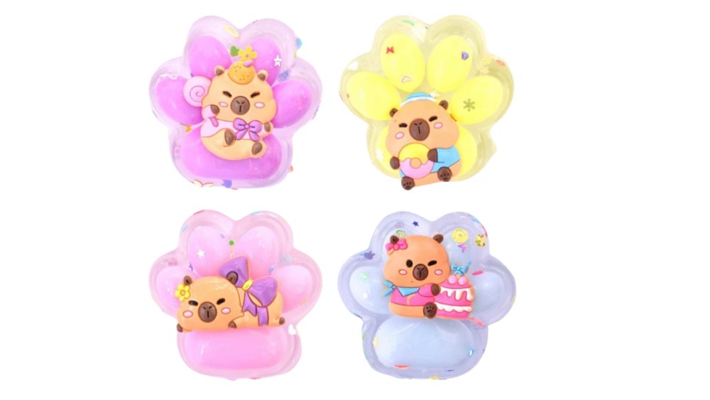 Capybara in a cat paw Squishy Toy – Stress Relief Kawaii