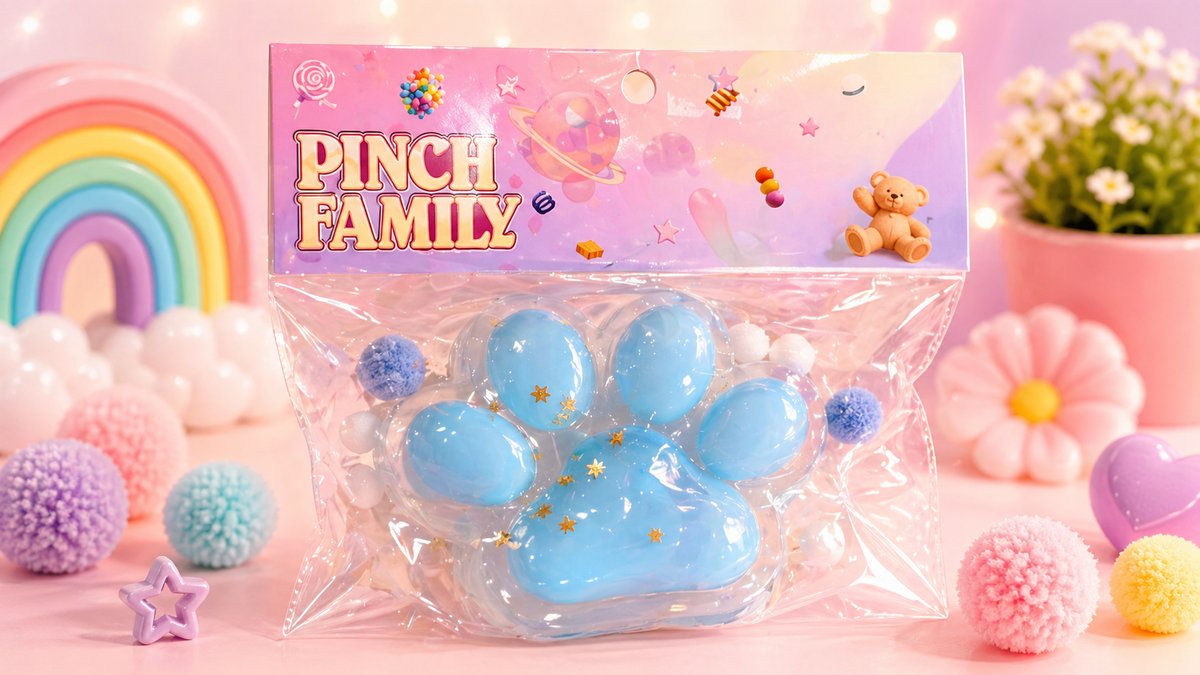 Light blue big Cat Paw Toy – Stress Relief Kawaii