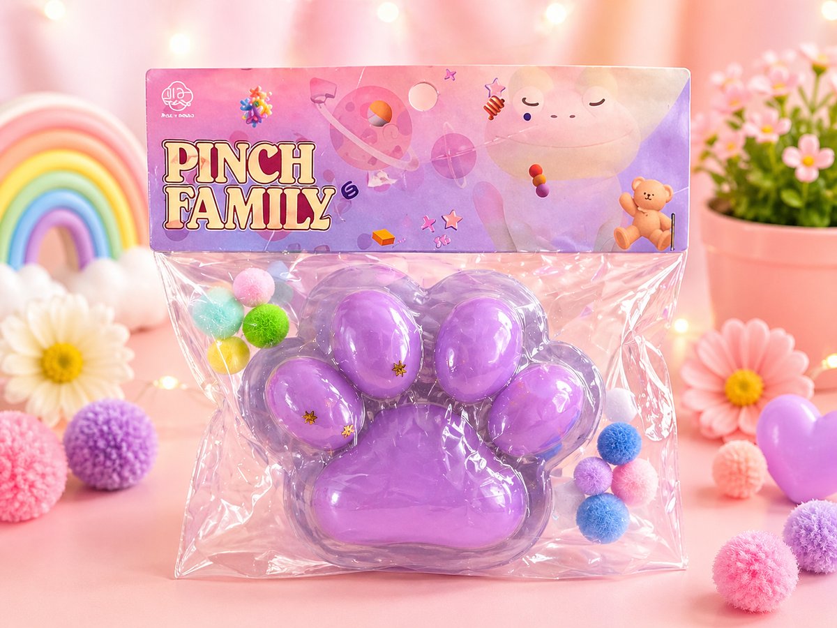 Purple big Cat Paw Toy – Stress Relief Kawaii