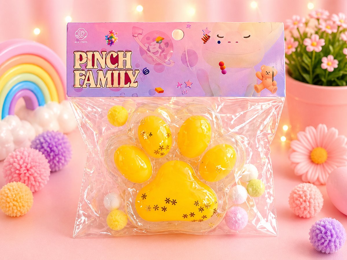 Yellow big Cat Paw Toy – Stress Relief Kawaii