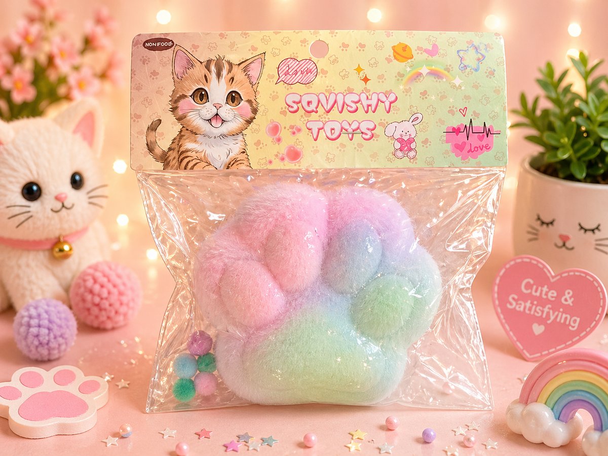 Cat paw Squishy Toy – Stress Relief Kawaii