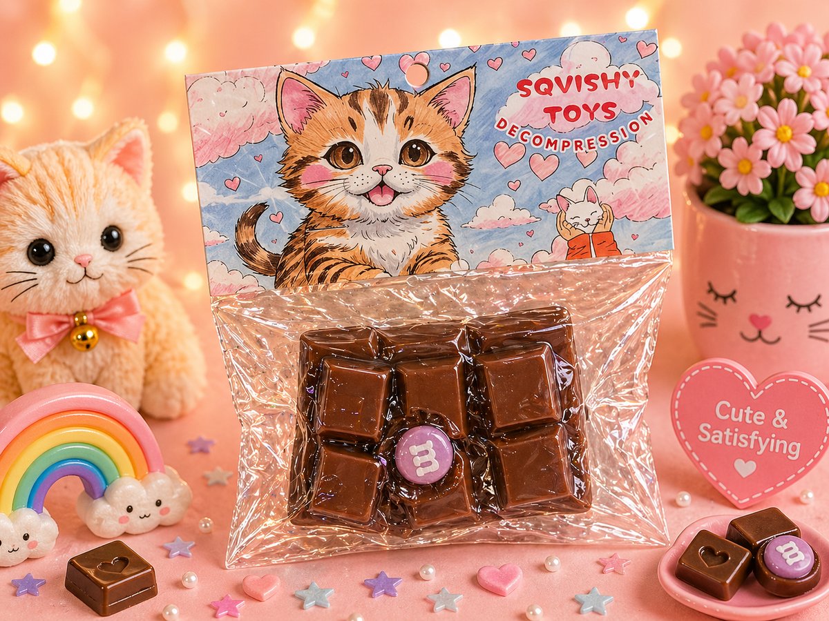 Chocolate bar Squishy Toy – Stress Relief Kawaii
