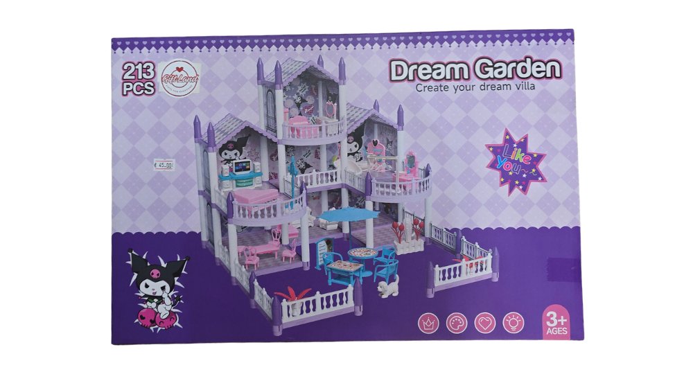 Kuromi Villa Series Deluxe Dollhouse – 213 PCS | Design Your Own Dream Home