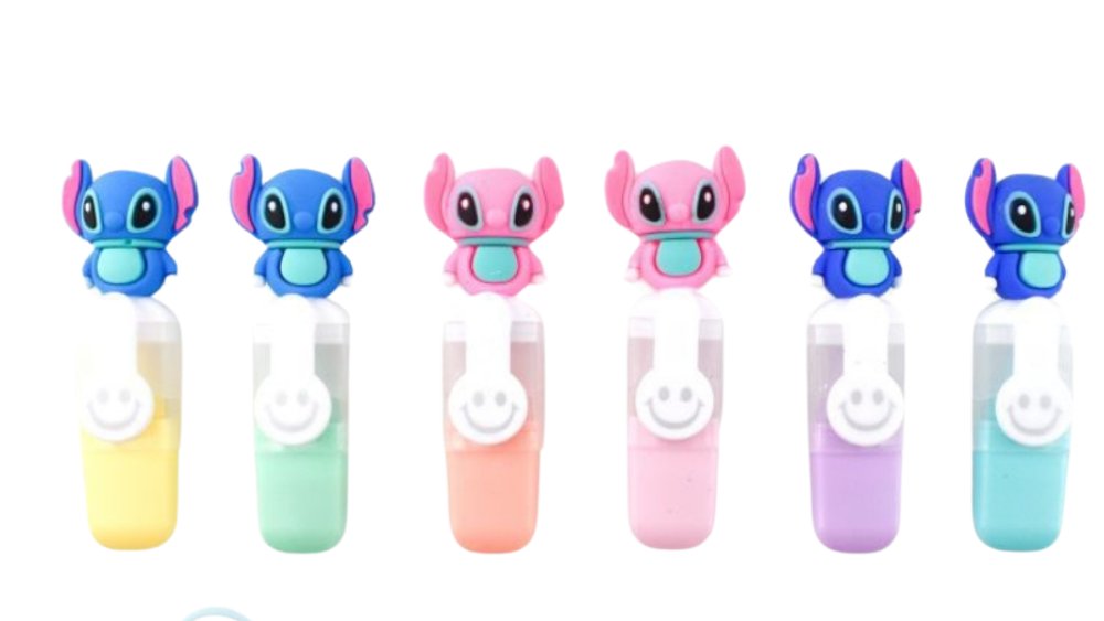 Stitch Highlighters Set – 6 Colorful Cute Markers for School & Office