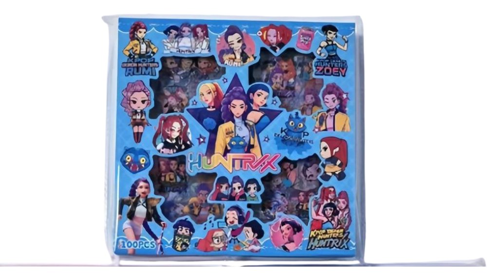K-Pop Demon Hunters Sticker Pack – 100PCS Anime Style Vinyl Stickers blue box