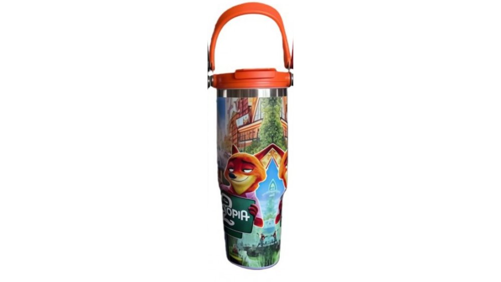 Zootopia Stainless Steel Water Bottle 900ml – Kids Thermal Travel Mug with Handle & Lid