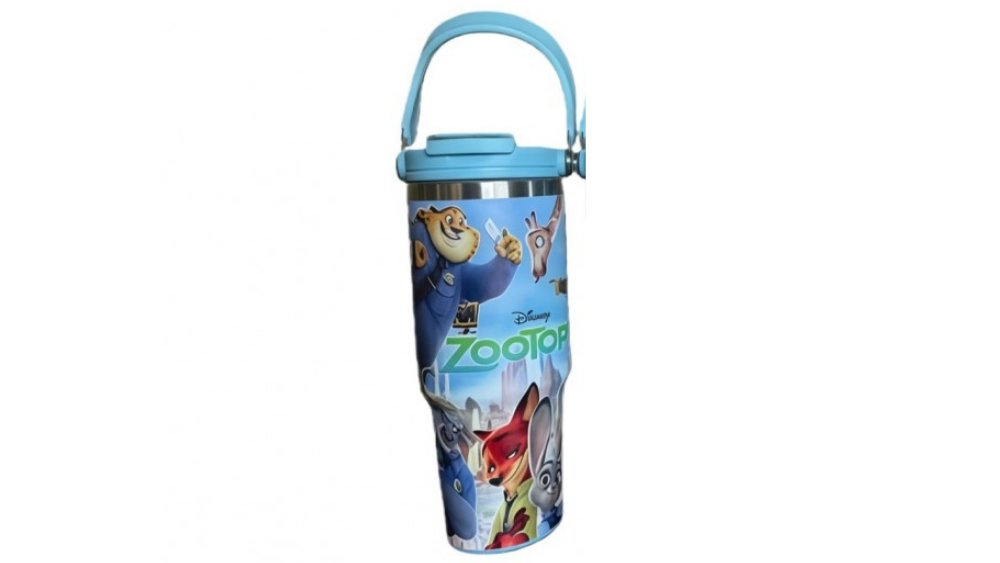 Zootopia Stainless Steel Water Bottle 900ml – Kids Thermal Travel Mug with Handle & Lid
