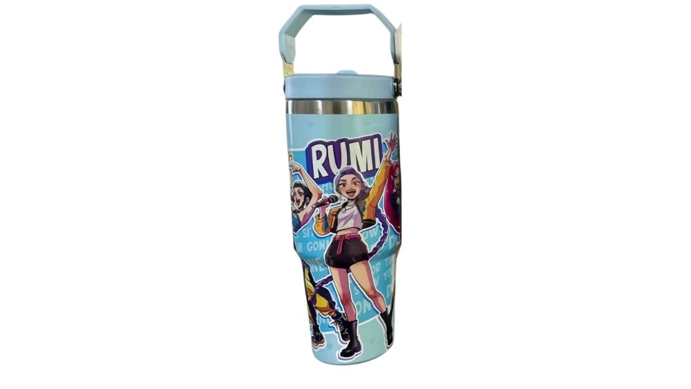 Rumi-K-Pop Demon Hunters Stainless Steel Tumbler 900ml – Insulated Travel Cup with Handle & Lid