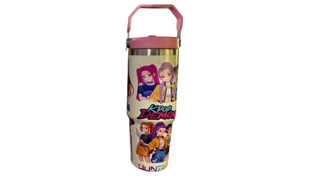 K-Pop Demon Hunters Stainless Steel Tumbler 900ml – Insulated Travel Cup with Handle & Lid