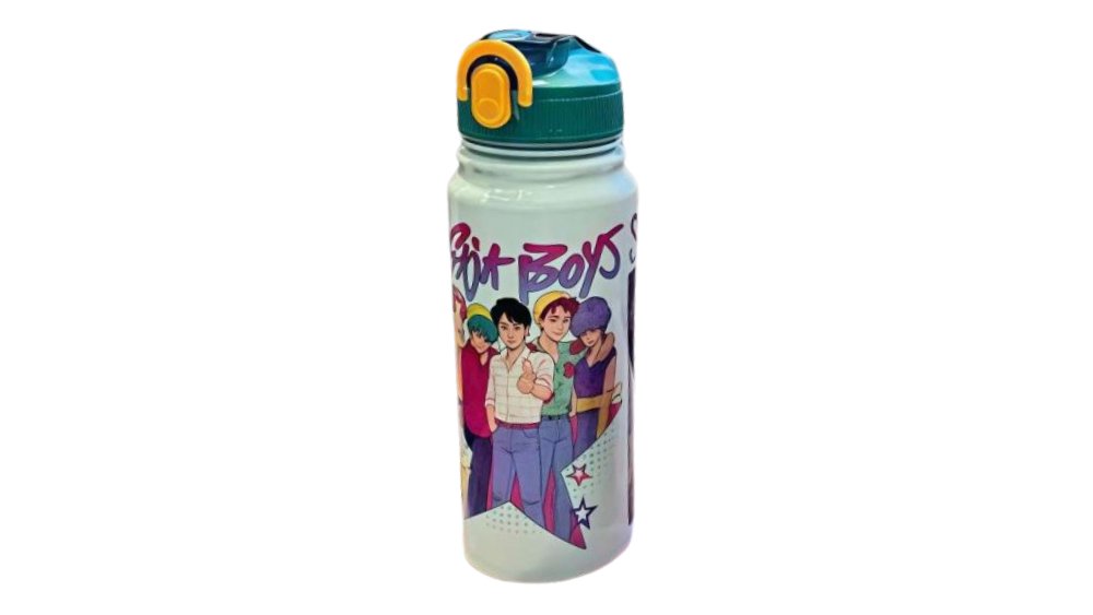 Saja Boys from K-Pop Demon Hunters Kids Water Bottle with Straw – Leakproof BPA-Free Bottle