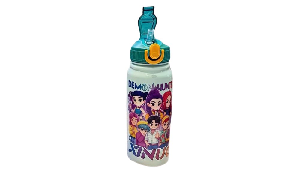 K-Pop Demon Hunters Kids Water Bottle with Straw – Leakproof BPA-Free Bottle