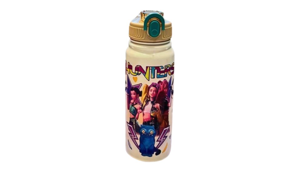 K-Pop Demon Hunters Kids Water Bottle with Straw – Leakproof BPA-Free Bottle