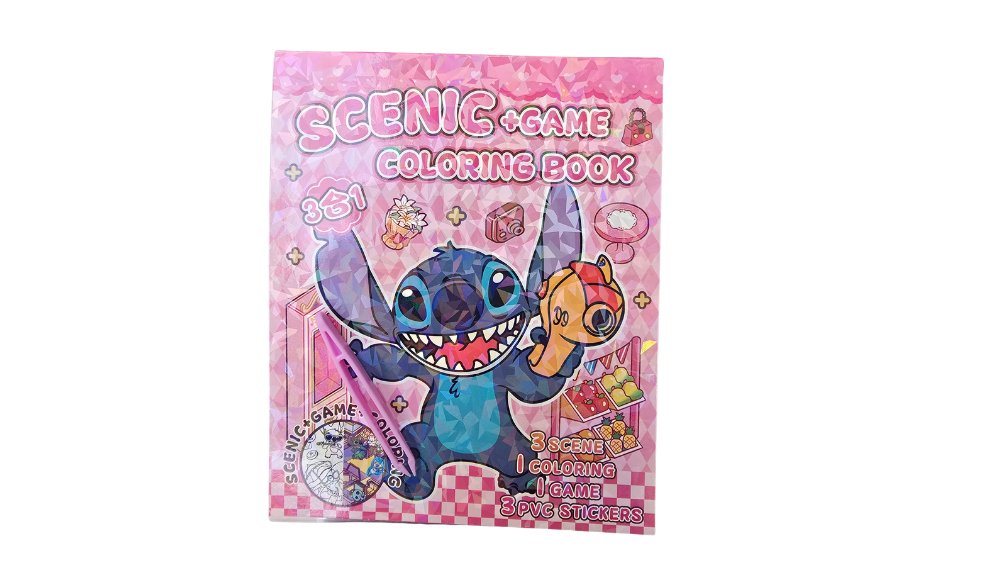 Stitch Mini World 5D Scenic Sticker Book – DIY Miniature Room Kit with Tweezers & Pen
