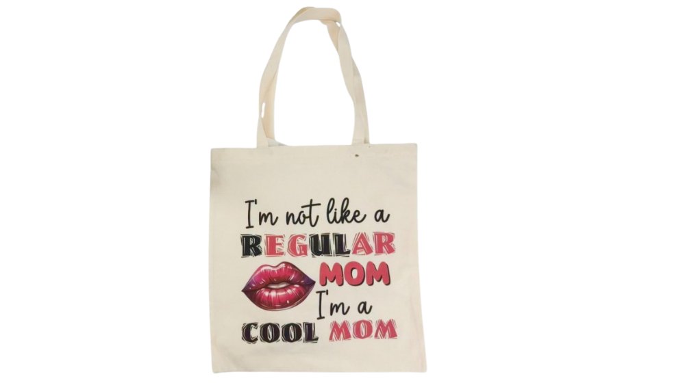 Cool Mom Tote Bag – “I’m Not a Regular Mom” Funny Canvas Shopper Bag