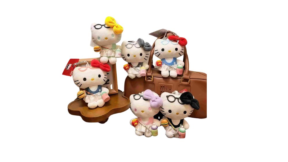 Cute Kitty Plush Keychain – Soft Cartoon Cat Bag 1 pc random choice