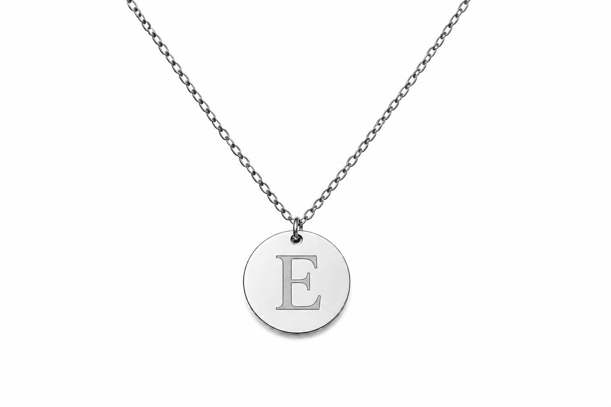 Initial “Ε”✨ Stainless Steel Initial Necklace | Personalized Letter A Pendant for Women & Men