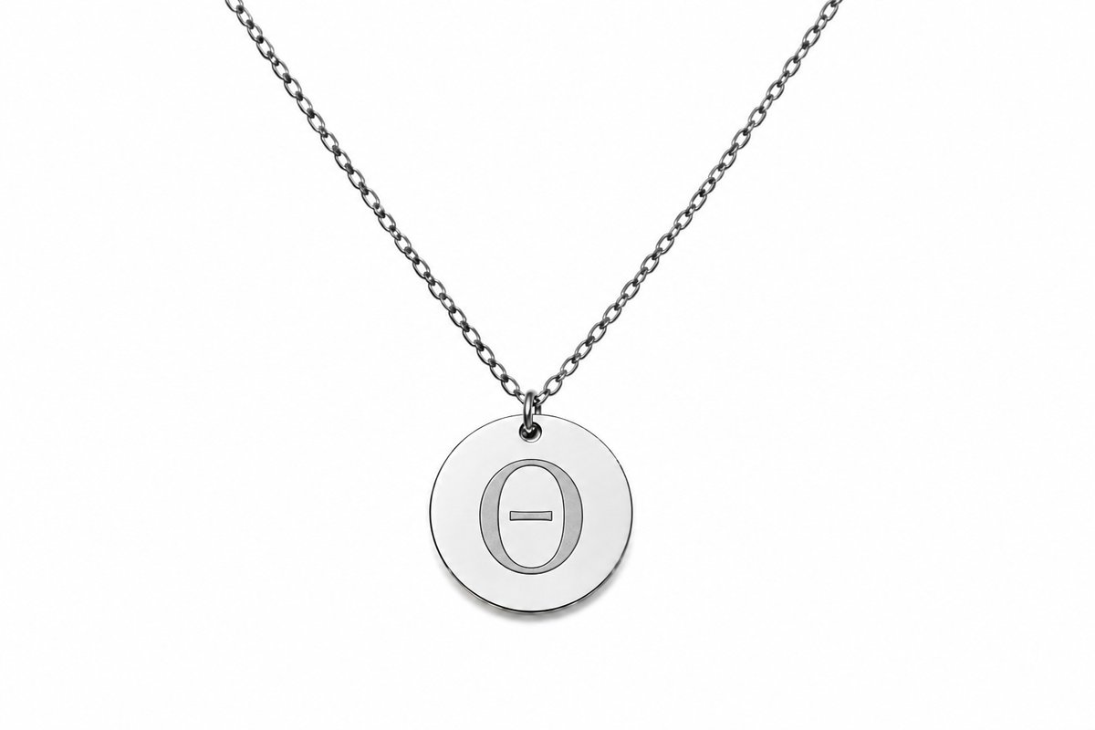 Initial “Θ”✨ Stainless Steel Initial Necklace | Personalized Letter A Pendant for Women & Men