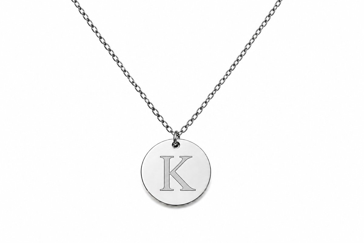 Initial “Κ”✨ Stainless Steel Initial Necklace | Personalized Letter A Pendant for Women & Men