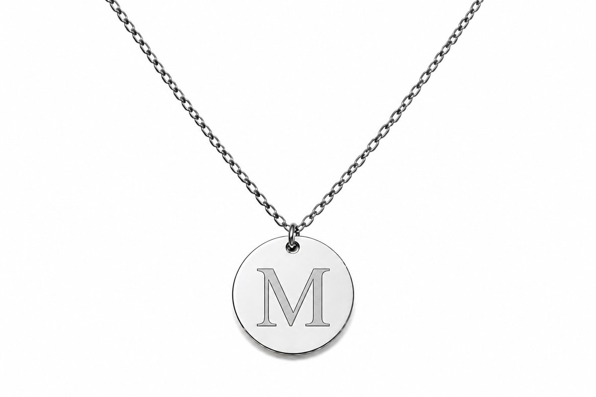 Initial “Μ”✨ Stainless Steel Initial Necklace | Personalized Letter A Pendant for Women & Men