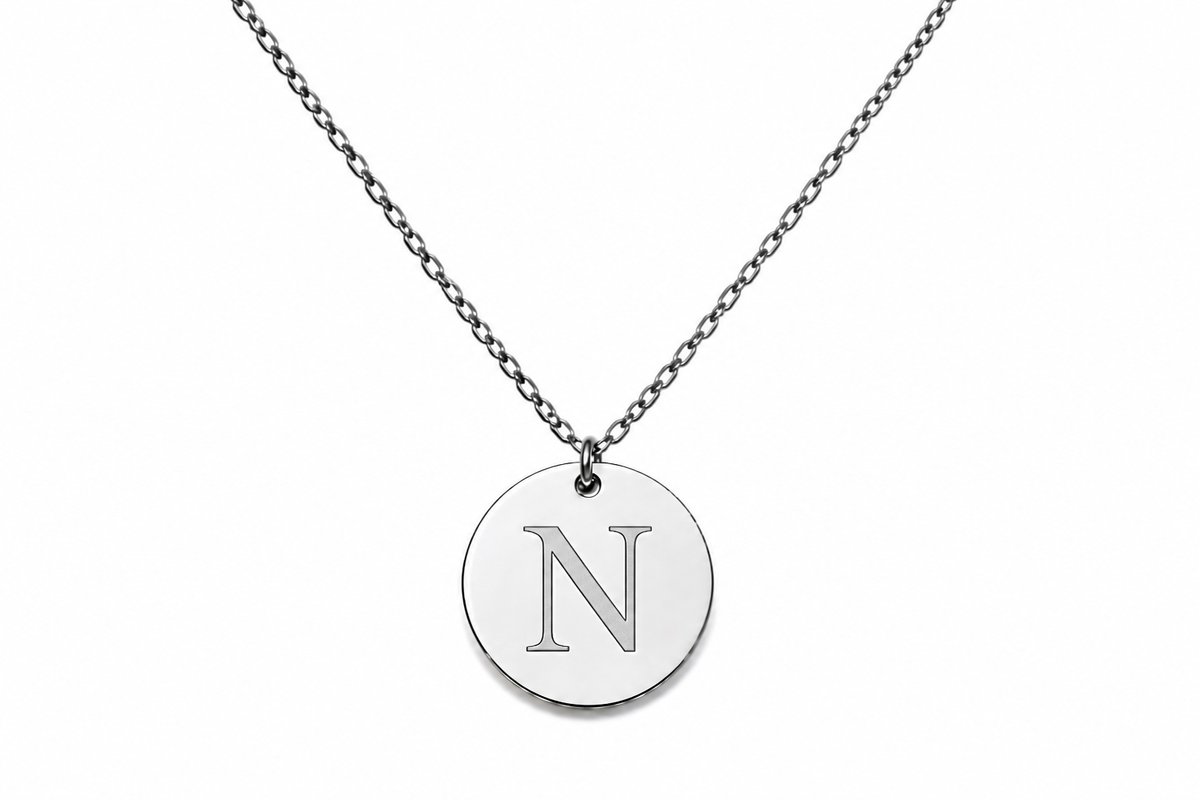 Initial “Ν”✨ Stainless Steel Initial Necklace | Personalized Letter A Pendant for Women & Men