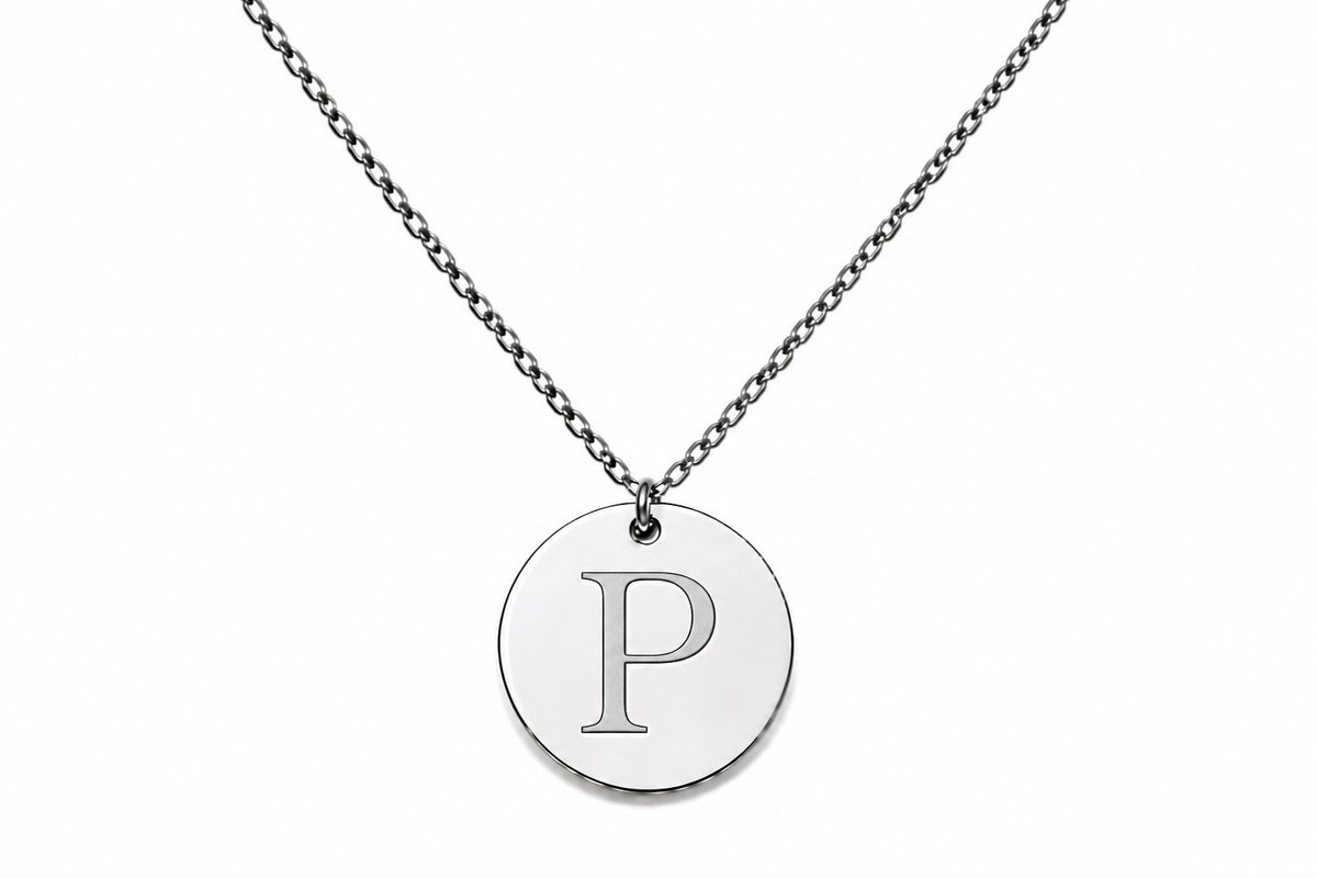 Initial “Ρ”✨ Stainless Steel Initial Necklace | Personalized Letter A Pendant for Women & Men