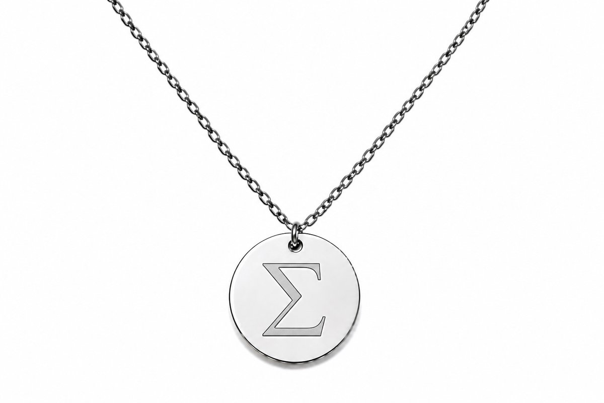 Initial “Σ”✨ Stainless Steel Initial Necklace | Personalized Letter A Pendant for Women & Men