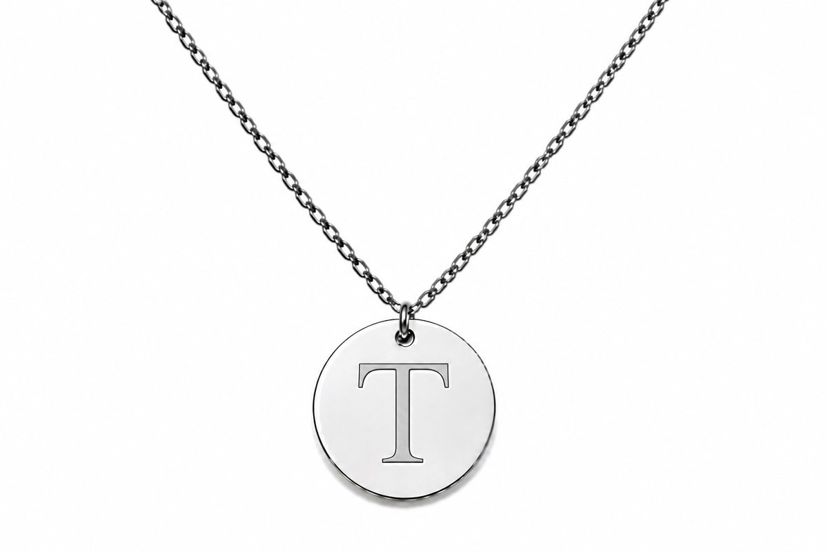 Initial “Τ”✨ Stainless Steel Initial Necklace | Personalized Letter A Pendant for Women & Men