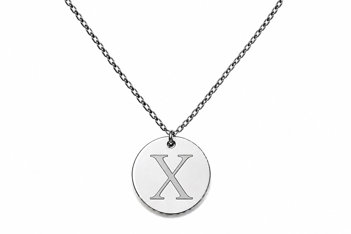 Initial “X”✨ Stainless Steel Initial Necklace | Personalized Letter A Pendant for Women & Men