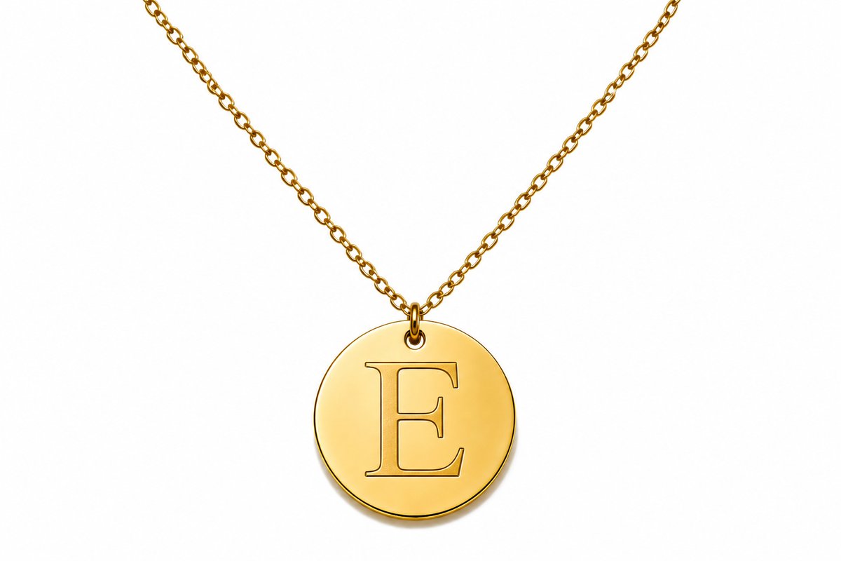 Initial “Ε”💫 Gold Stainless Steel Initial Necklace – Letter A | Personalized Jewelry