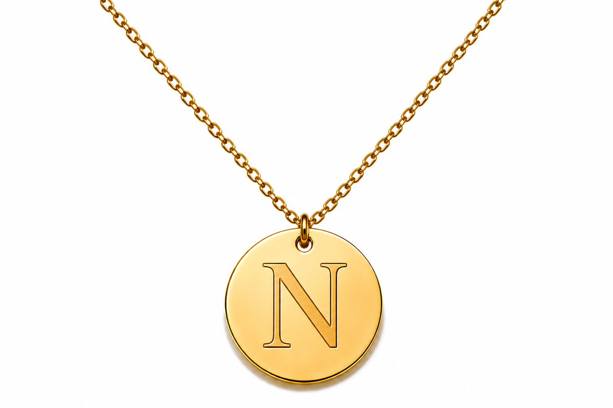 Initial “Ν”💫 Gold Stainless Steel Initial Necklace – Letter A | Personalized Jewelry