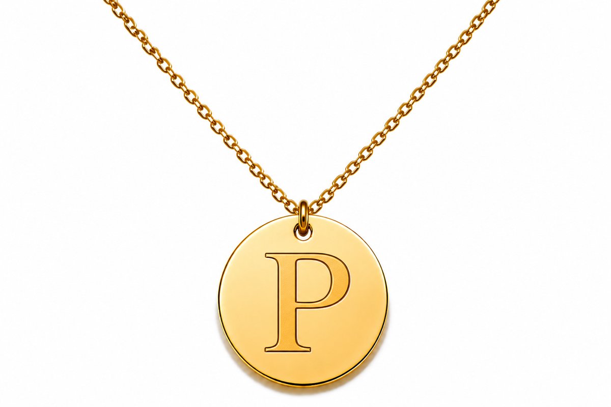 Initial “Ρ”💫 Gold Stainless Steel Initial Necklace – Letter A | Personalized Jewelry