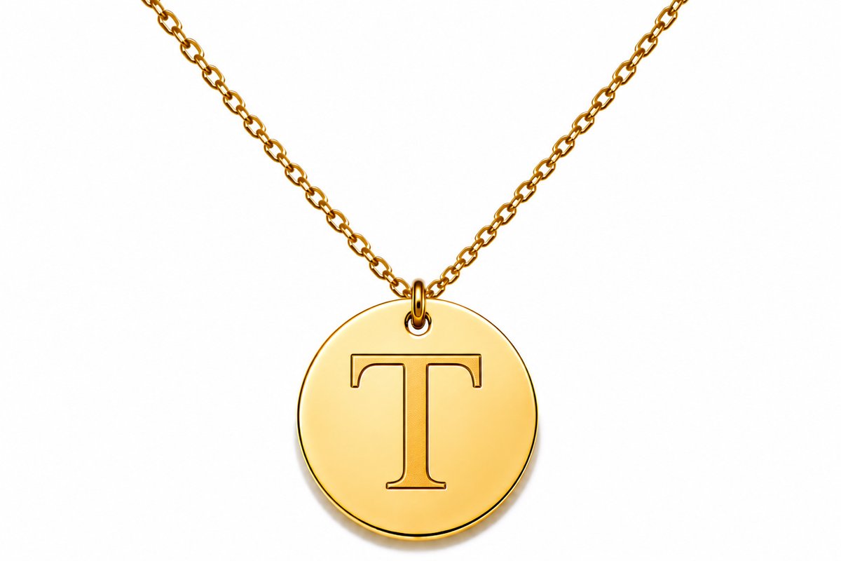 Initial “Τ”💫 Gold Stainless Steel Initial Necklace – Letter A | Personalized Jewelry