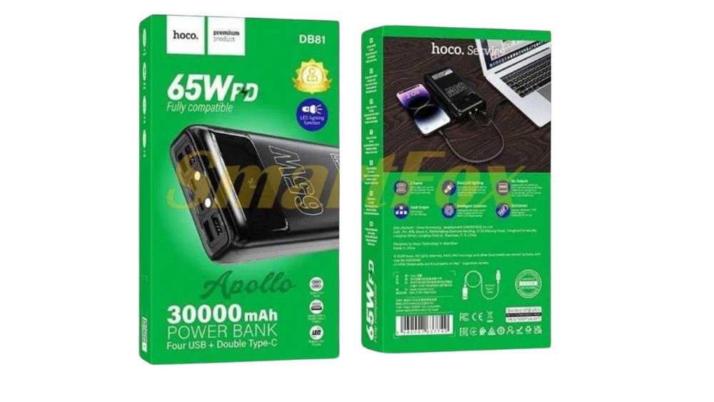 HOCO DB81 Apollo 30000mAh 65W PD Fast Charging Power Bank – Dual Type-C