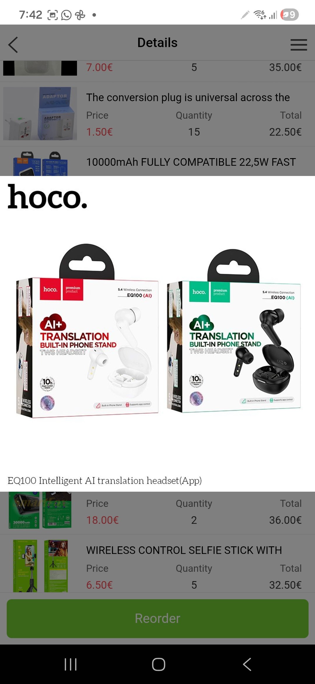 HOCO EQ100 AI Translation TWS Earbuds with Built-in Phone Stand – Bluetooth 5.4