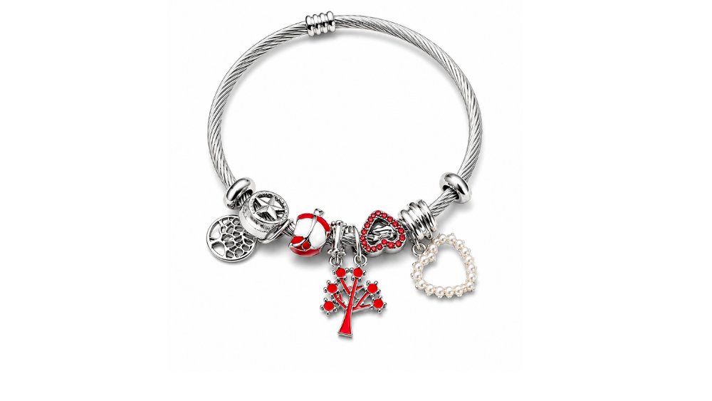 💫 Pandora Style Bracelet – red life tree Charms