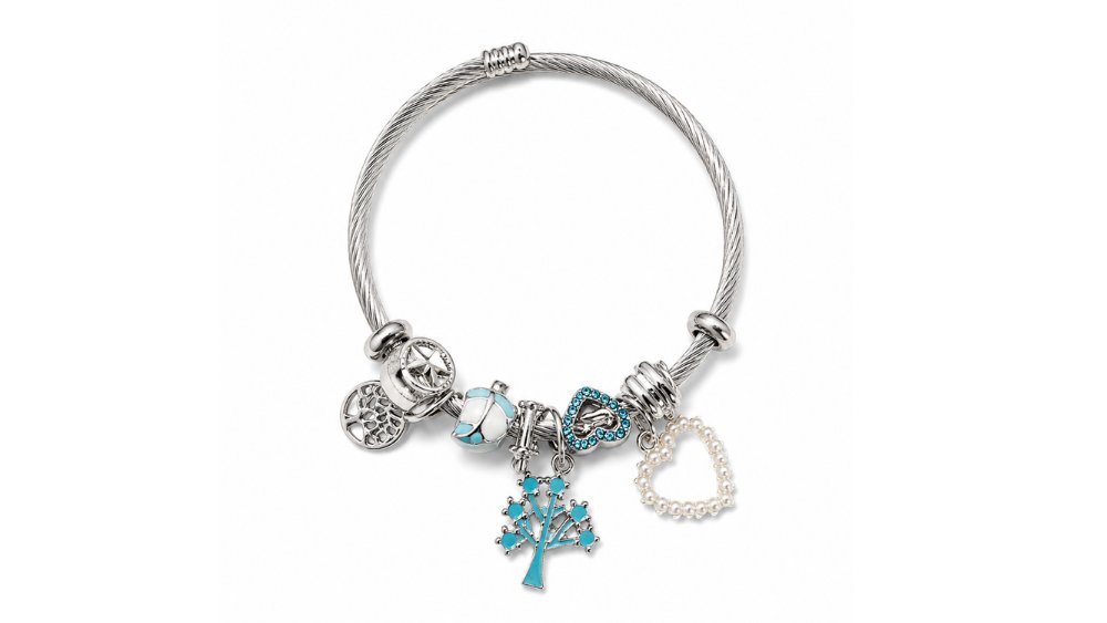 💫 Pandora Style Bracelet – light blue life tree Charms