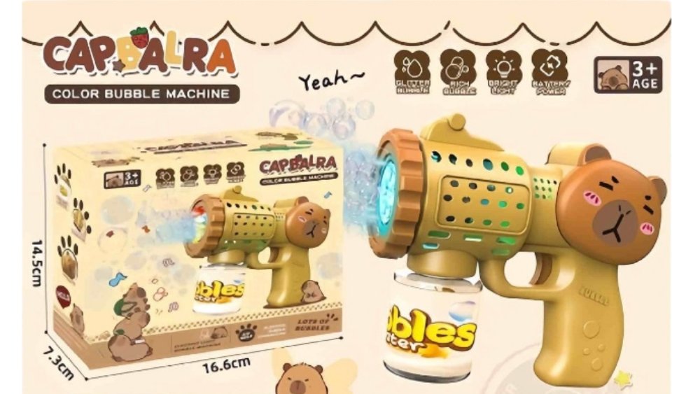 Electric Bubble gun Capybara with light and music