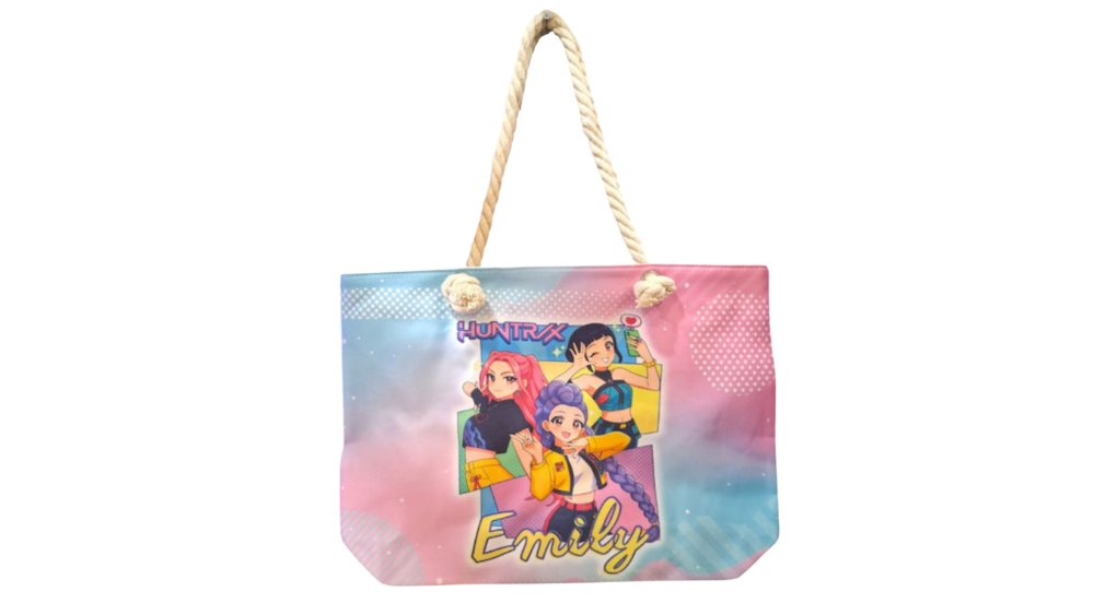 K-Pop Demon Hunters Girls Beach Tote Bag big 49cm