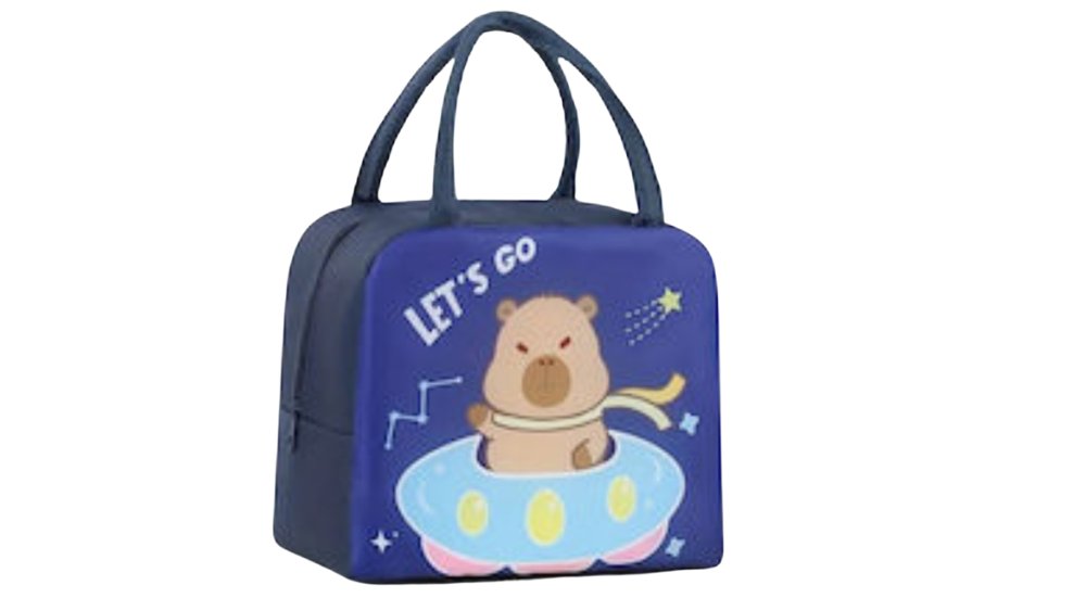Blue Cute Capybara Insulated Lunch Bag – Thermal Lunch Tote 22 x 13 x 18 cm