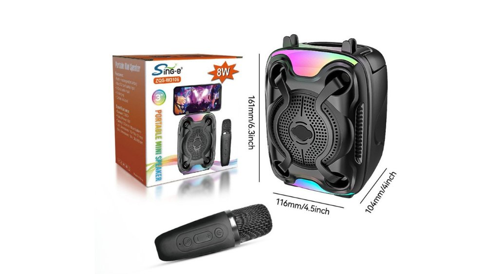 Karaoke Speaker Kit – Bluetooth Speaker with 1 wireless Microphone