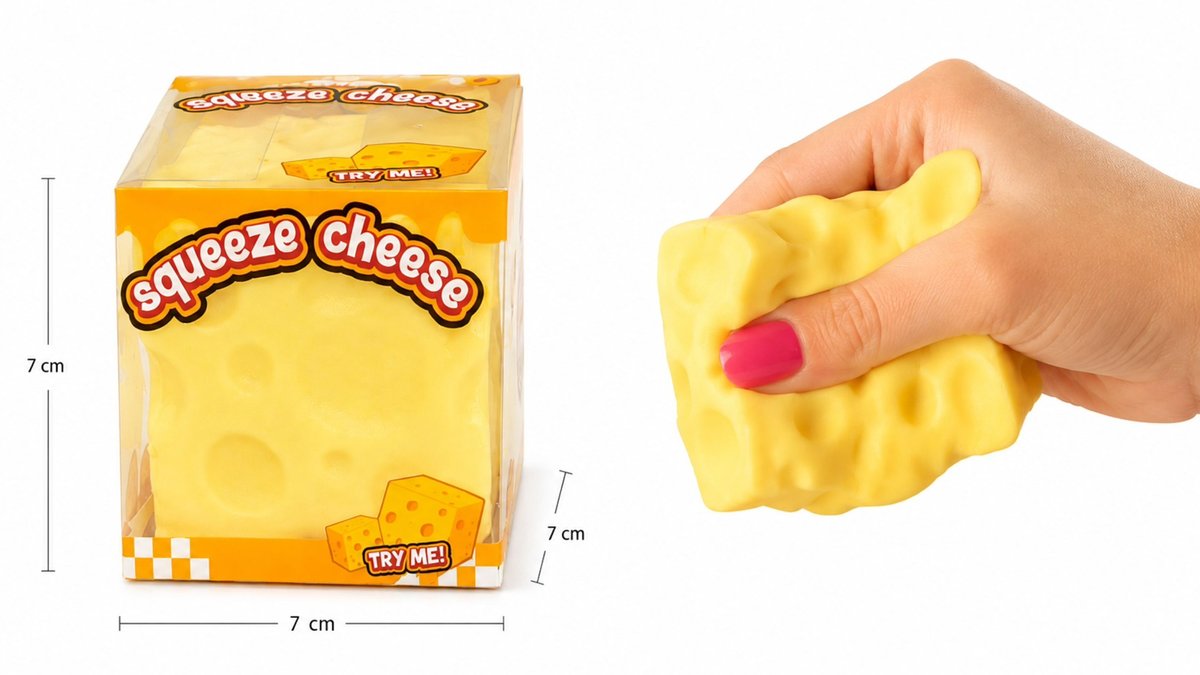 Super fluffy Viral soft cheese Squishy in a box 7cm