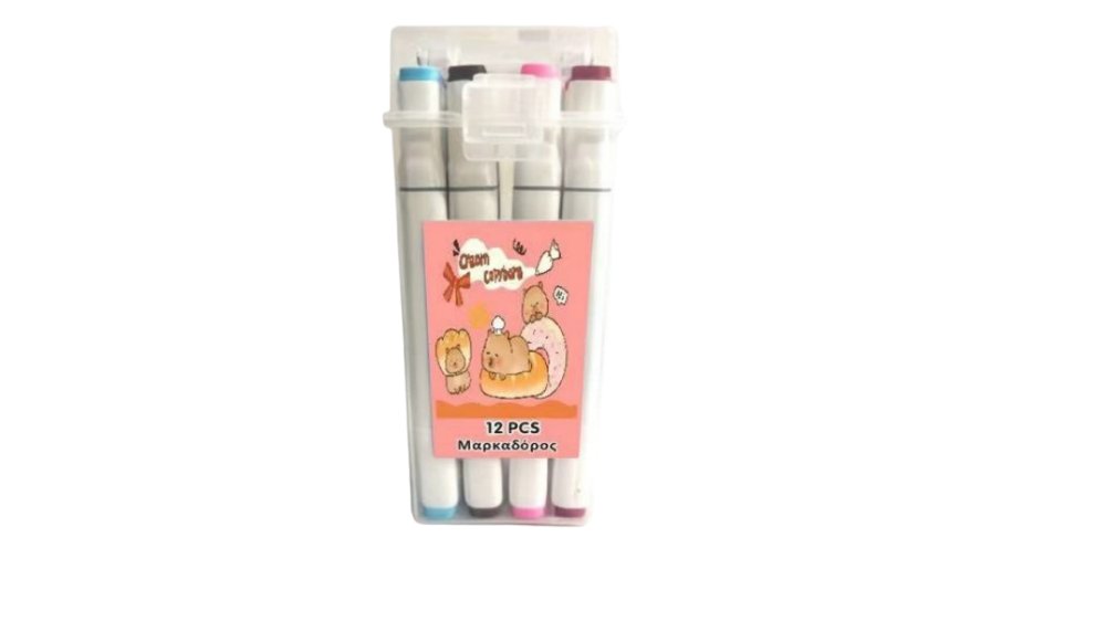Capybara Alcohol Markers Set – 12 Colors for Artists
