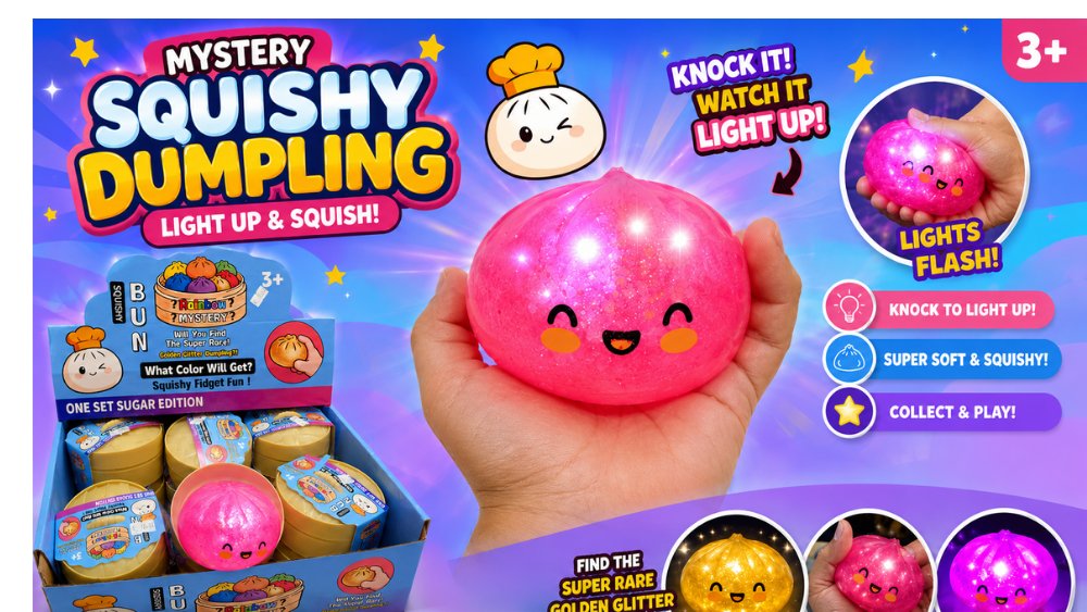 Glitter Mystery Squishy Dumpling with Lights