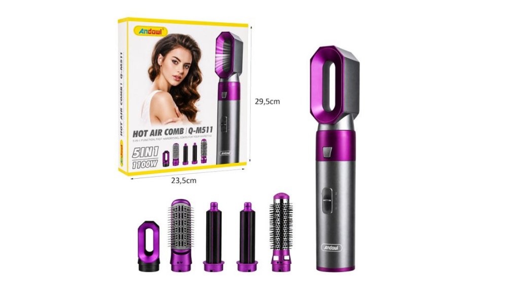 5 in 1 Hair Styler – Multi-Function Dryer, Curler & Straightener Set