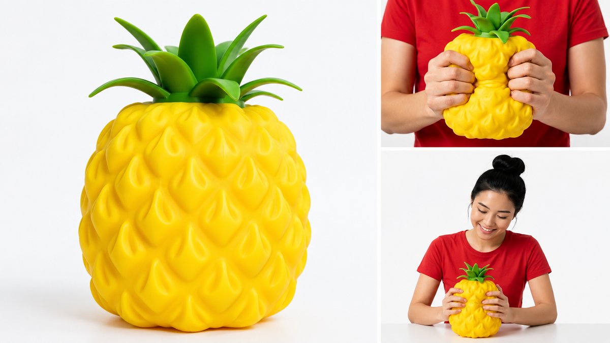 Giant Pineapple Foam Squishy in a box– Jumbo Stress Relief Squeeze Toy 19cm