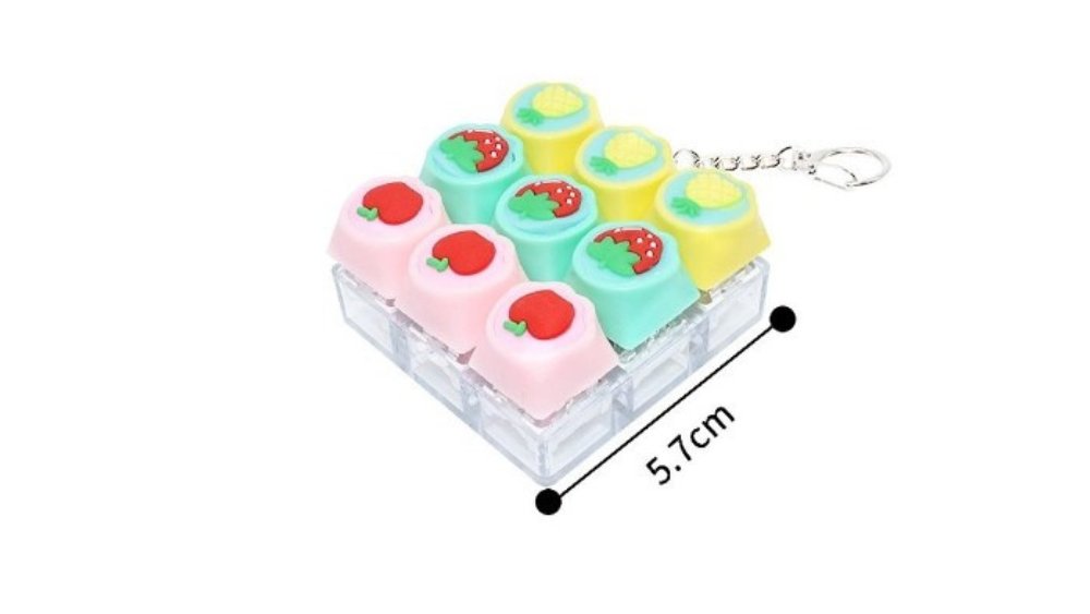 LED Fruit Clicker Fidget Keychain – Light Up Push Button Sensory Toy for Kids & Adults