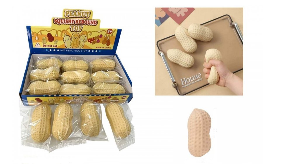 Peanut Squishy Stress Toy – Soft Slow Rebound Peanut Squeeze Toy for Kids & Adults
