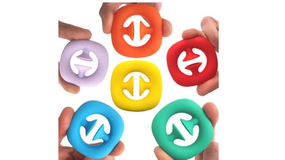Squeeze Pop Fidget Snappers Toy Grip Snap Sensory Hand Stress Relief Kids ADHD random colour
