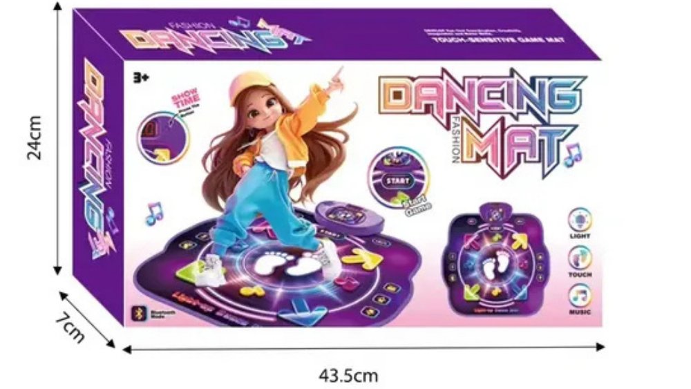 Interactive LED Dancing Mat with Music – Electronic Dance Game for Kids
