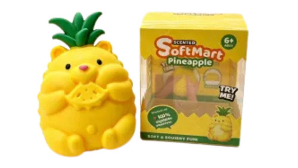 Huge pineapple hamster face squishy in a box